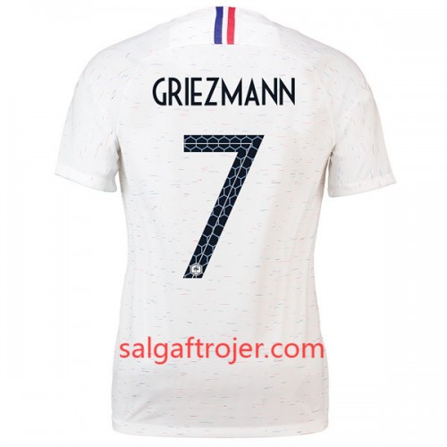 Frankrig Fodboldtrøjer Griezmann 7 Dame Udebanesæt VM 2018 Frankrig Fodboldtrøjer Griezmann 7 Dame Udebanesæt VM 2018